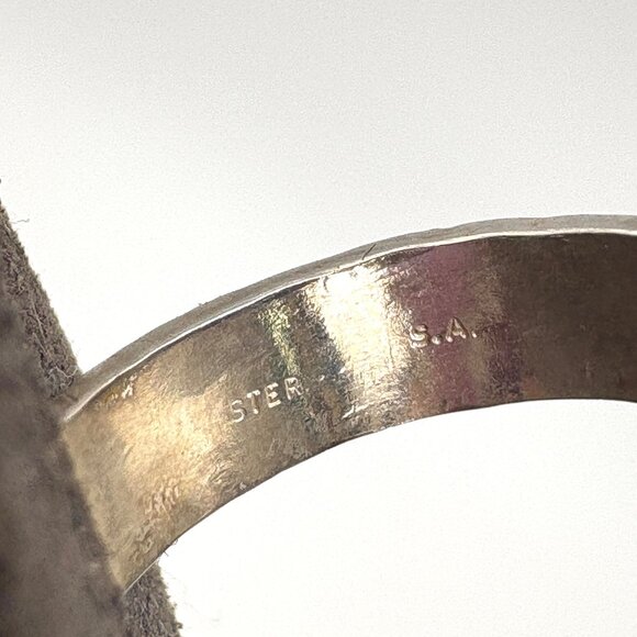 VTG Solid Sterling Silver 925 Hammered Finish Band Ring Size 9.25 - Picture 8 of 11